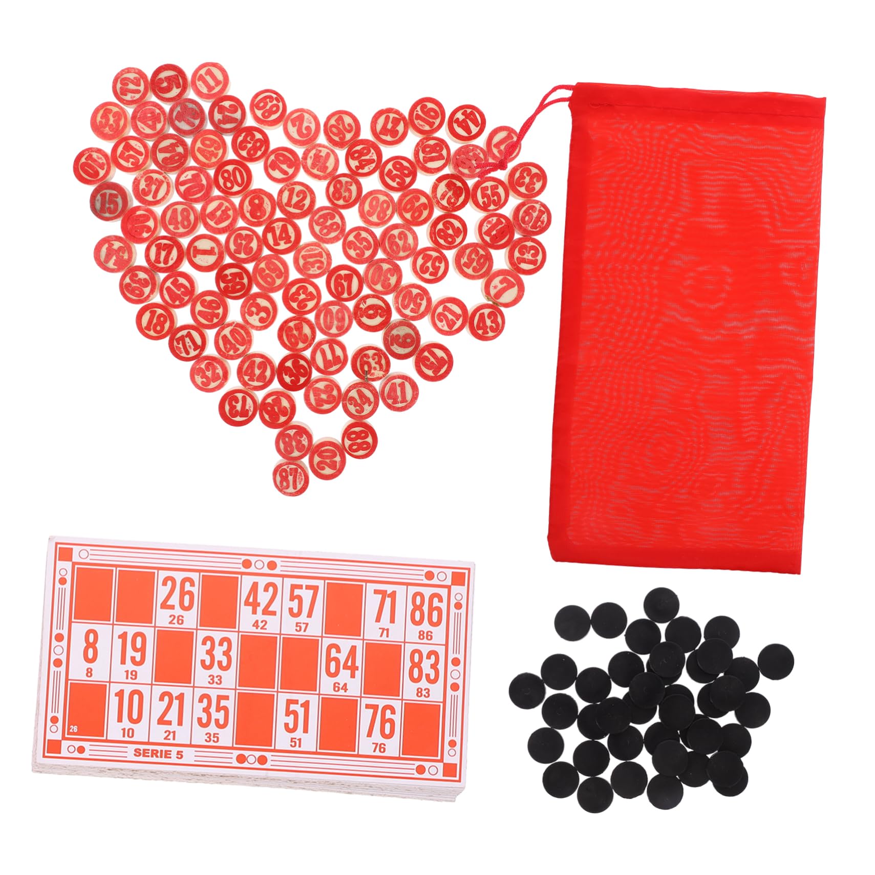 SUPVOX 1 Set Bingo Board Game Supplies Number Bingo Cards Chess Pieces for Boys and Girls Family Fun