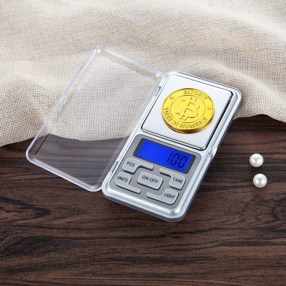 Mini Balança Digital Precisão Pesa 0,1 grama até 500 gramas Portátil Bolso Eletrônica Pesa até 500g Joia Diamante Ouro Prata Metal