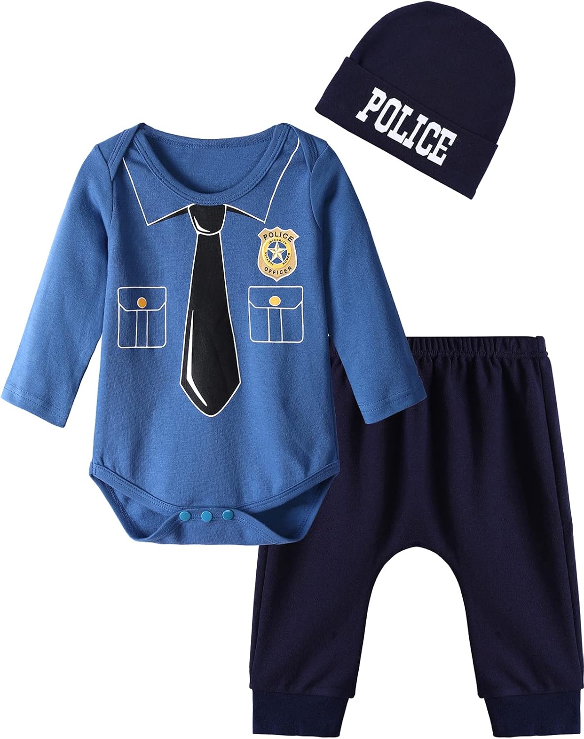 COSLAND Baby Boys' 3pc Cotton Costume, Infant Cotton Clothing Set, Newborn-12 Months