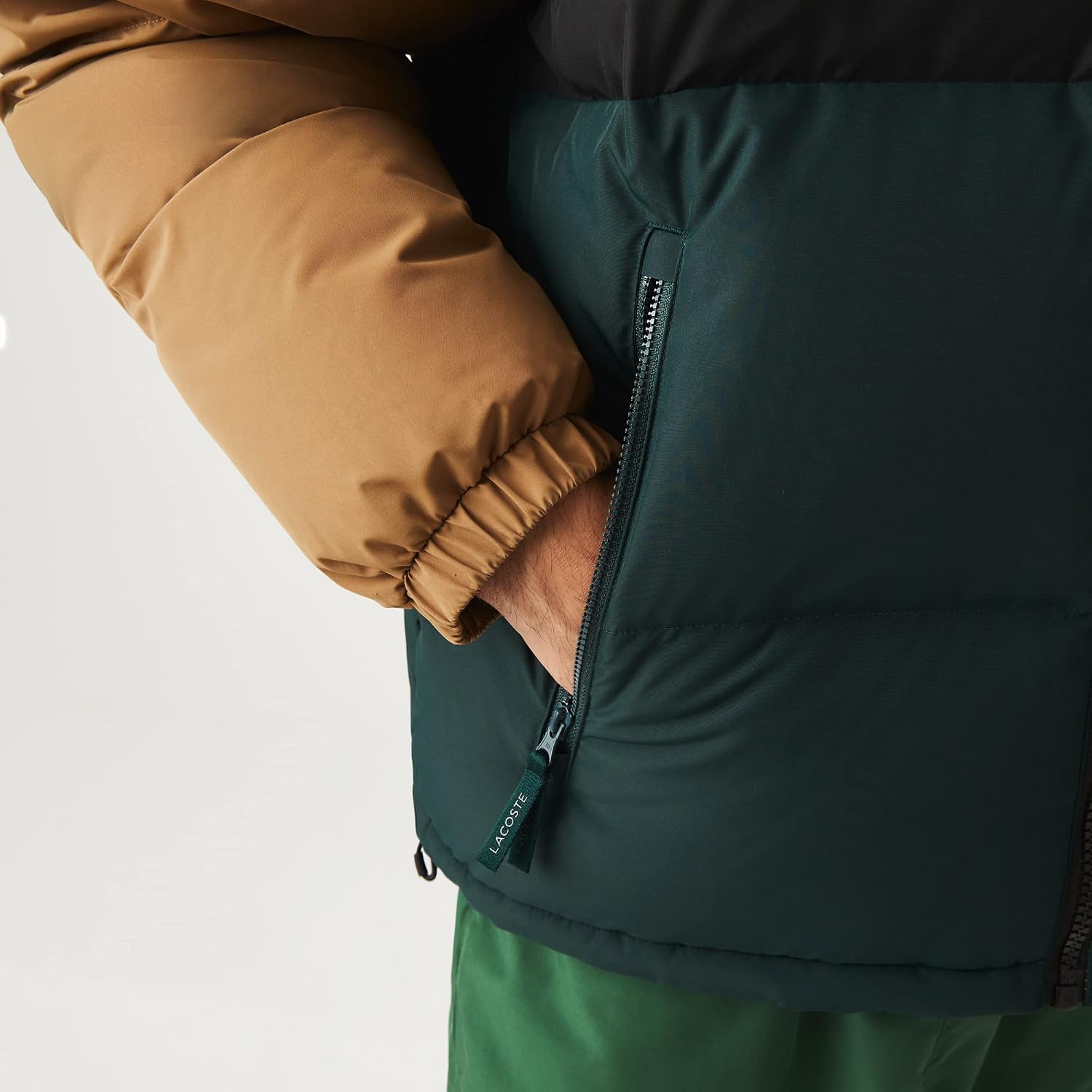 Lacoste Men's Quilted Colorblock Water-repellent Short Jacket