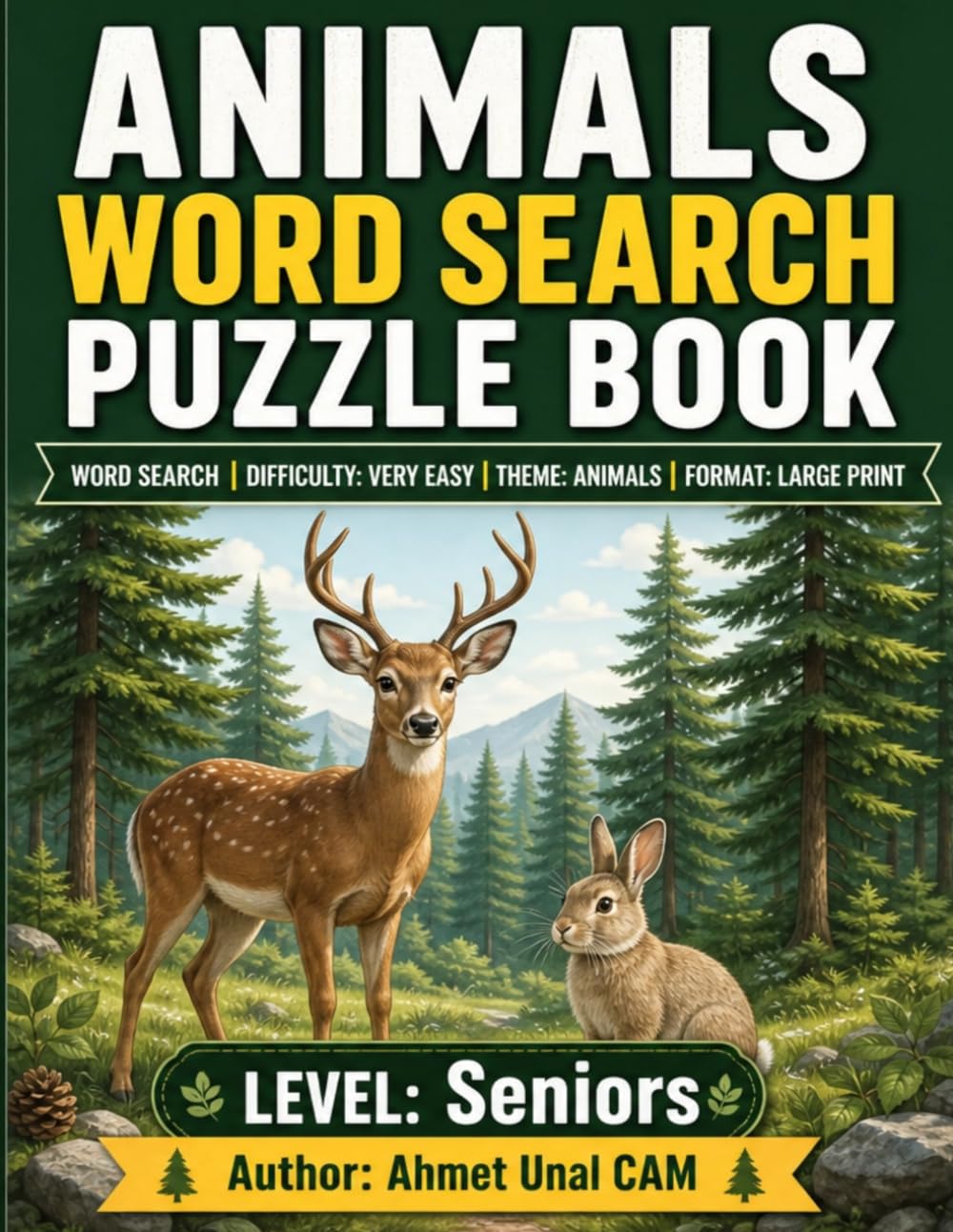 200 Animals Word Search Puzzle Book for Seniors - 04: Large Print Easy Word Search Puzzles with 200 Animal-Themed Challenges for Adults & Seniors | Relaxing Brain Game Book