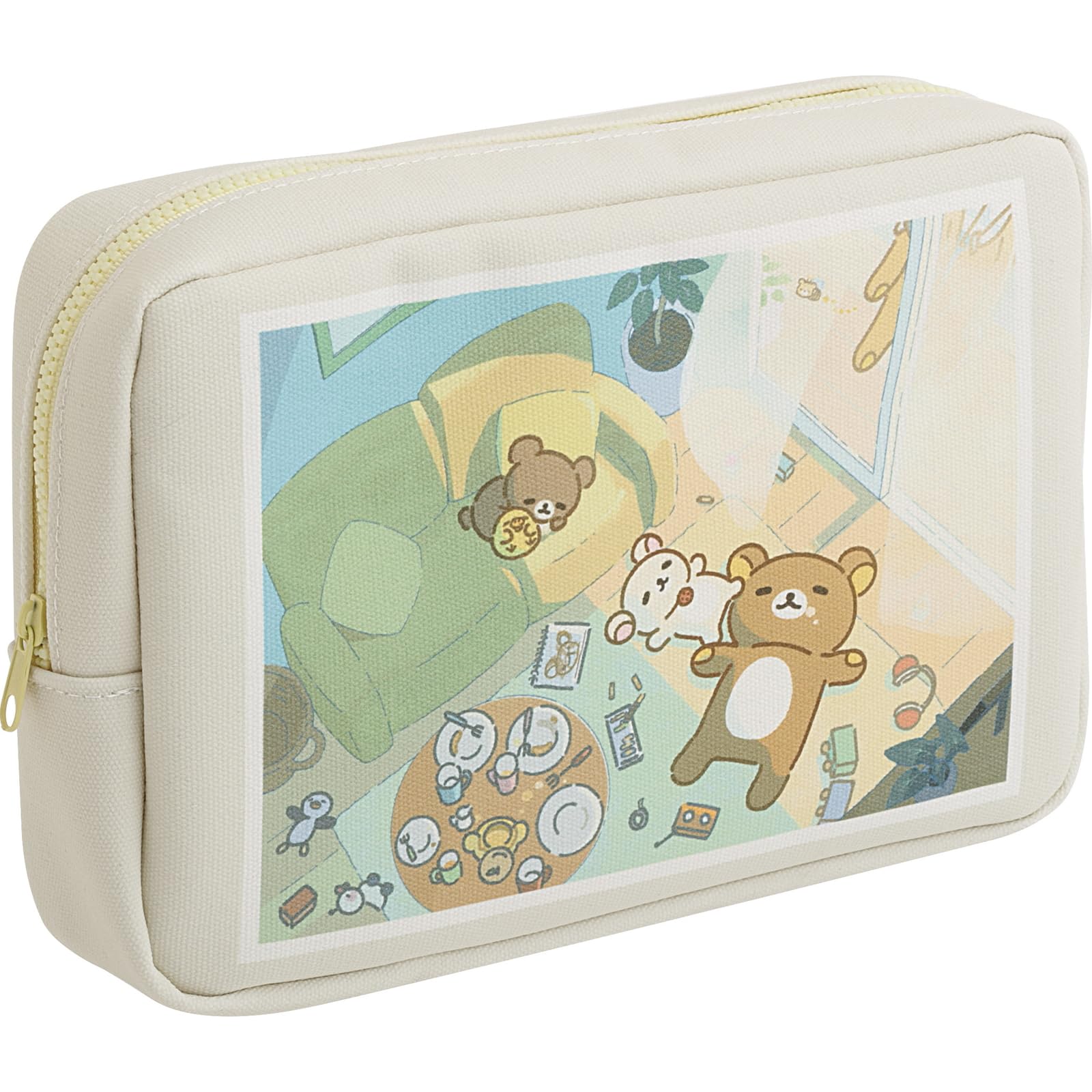 San-X Rilakkuma Canvas Pouch CA74001 Cosmetic Bag Organizer Japan