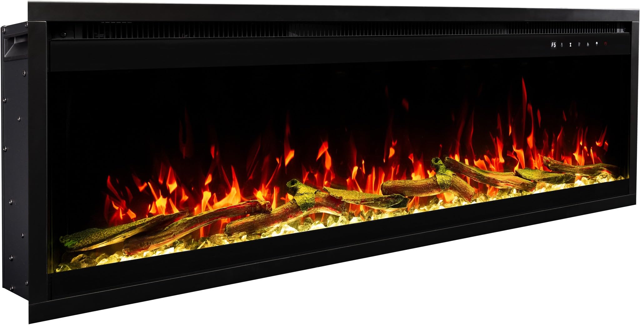 Camino elettrico a parete/incasso Aflamo Royal PRO, elegante camino elettrico a parete/incasso con effetto fiamma 3D, funzione riscaldamento, perfetto per il soggiorno(120x38x16)