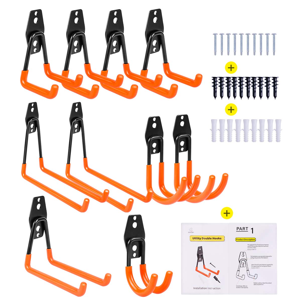Buy Steel Garage Storage Hooks 10 Pack Utility Double Hooks Heavy Duty