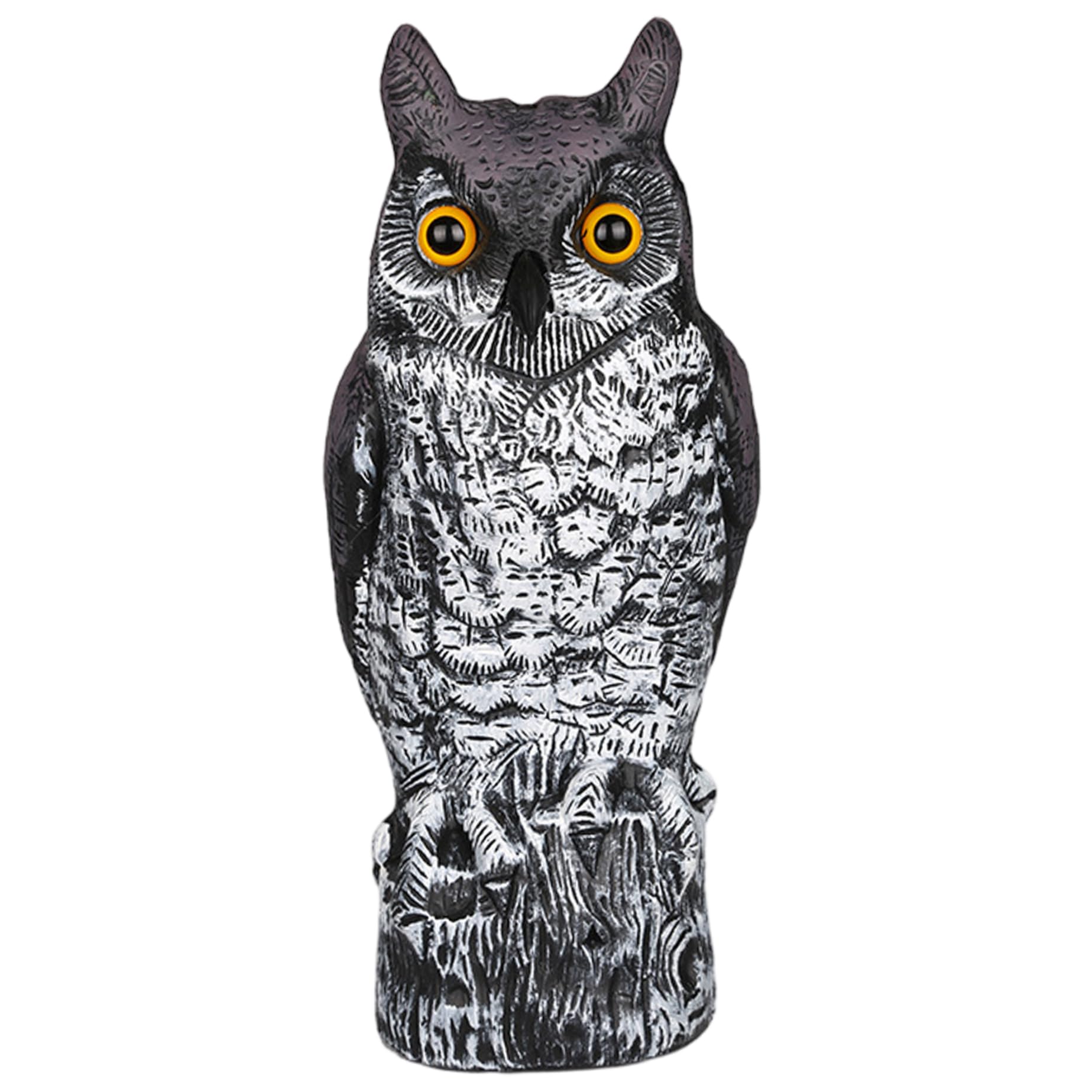 Neptuiby Owl Decoys to Scare Birds Away Lifelike Garden Statue for Outdoor Owl Decoys to Scare Birds Away Decoy Bird Devices Realistic Plastic Decoration (40cm Gray)