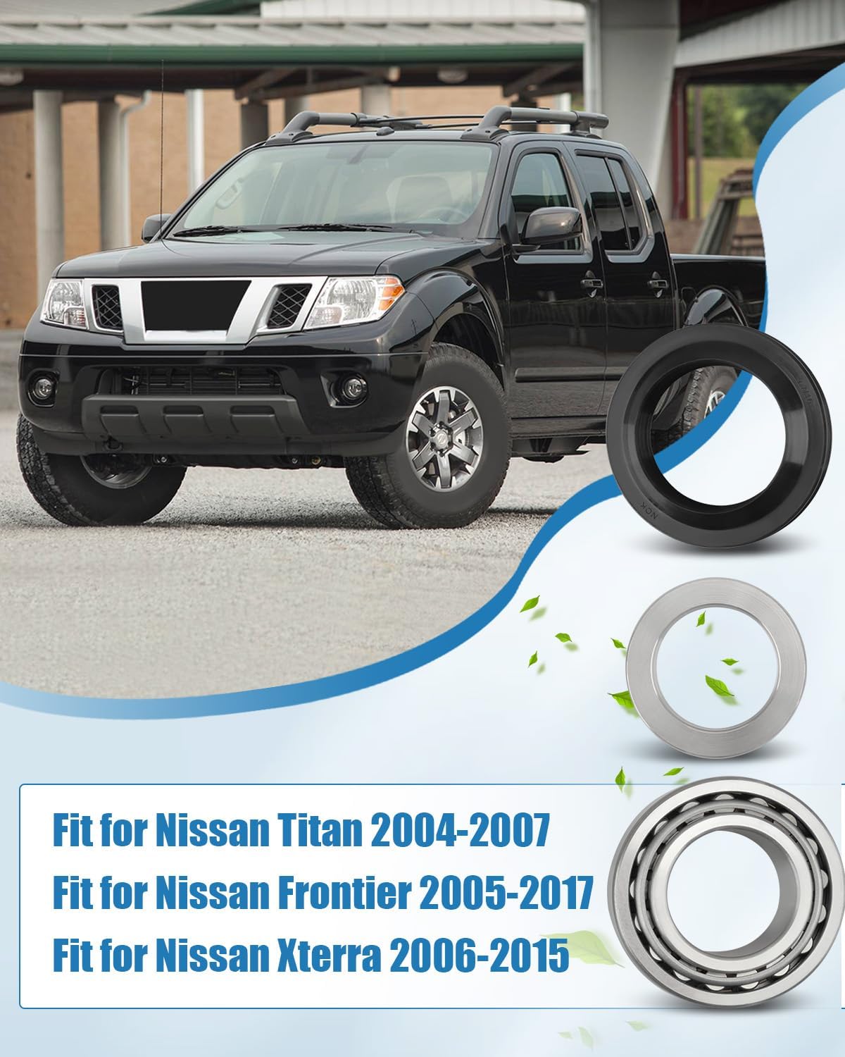 Rear Axle Bearing Inner Spacer Oil Seal Kit 43252-7S200, Fit for Nissan Titan 2004-2007 Frontier 2005-2017 Xterra 2006-2015, Replace 40210-7S210 43070-7S200 432527S200 430707S200 402107S210