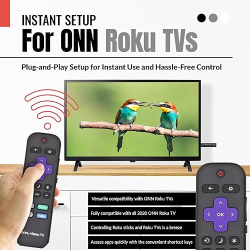 Miniatura 8 de OEM Original para ONN Roku TV Control remoto con Netflix Disney Hulu Vudu - RCAFIR RCALIR - No requiere programación