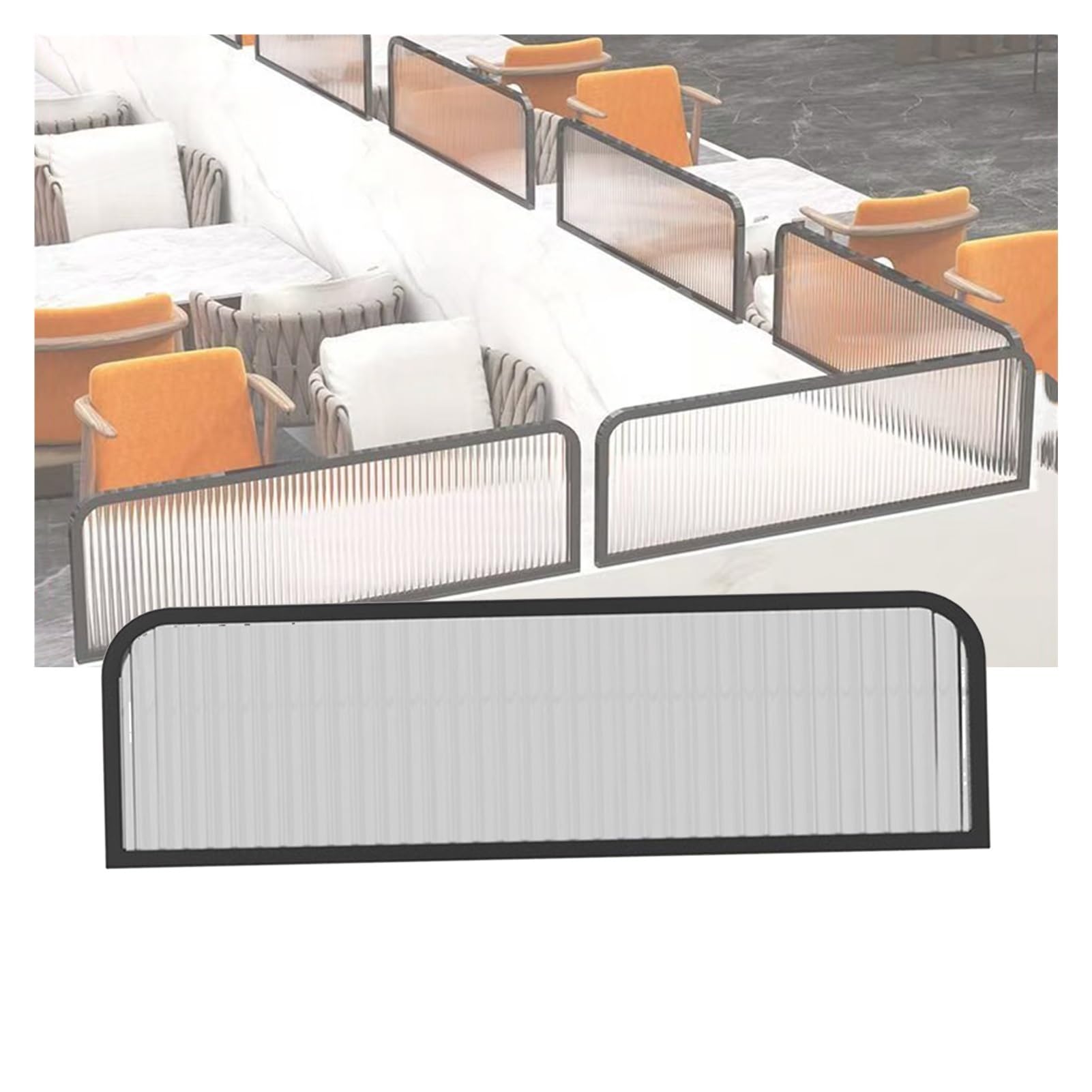 MSHGSKU Dividers For Dining Areas, Translucent Countertop Privacy Screen Partition, Decorative Partitions Fence For Office, Restaurant, Hotel Easy To Clean (Color : Black, Size : 60X30CM)