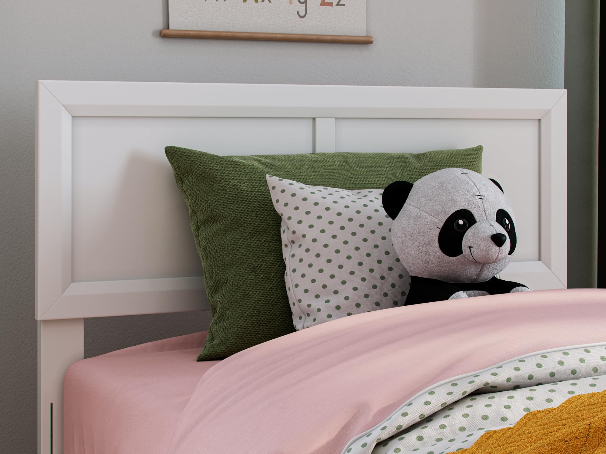 afi, sophia twin solid wood headboard, white