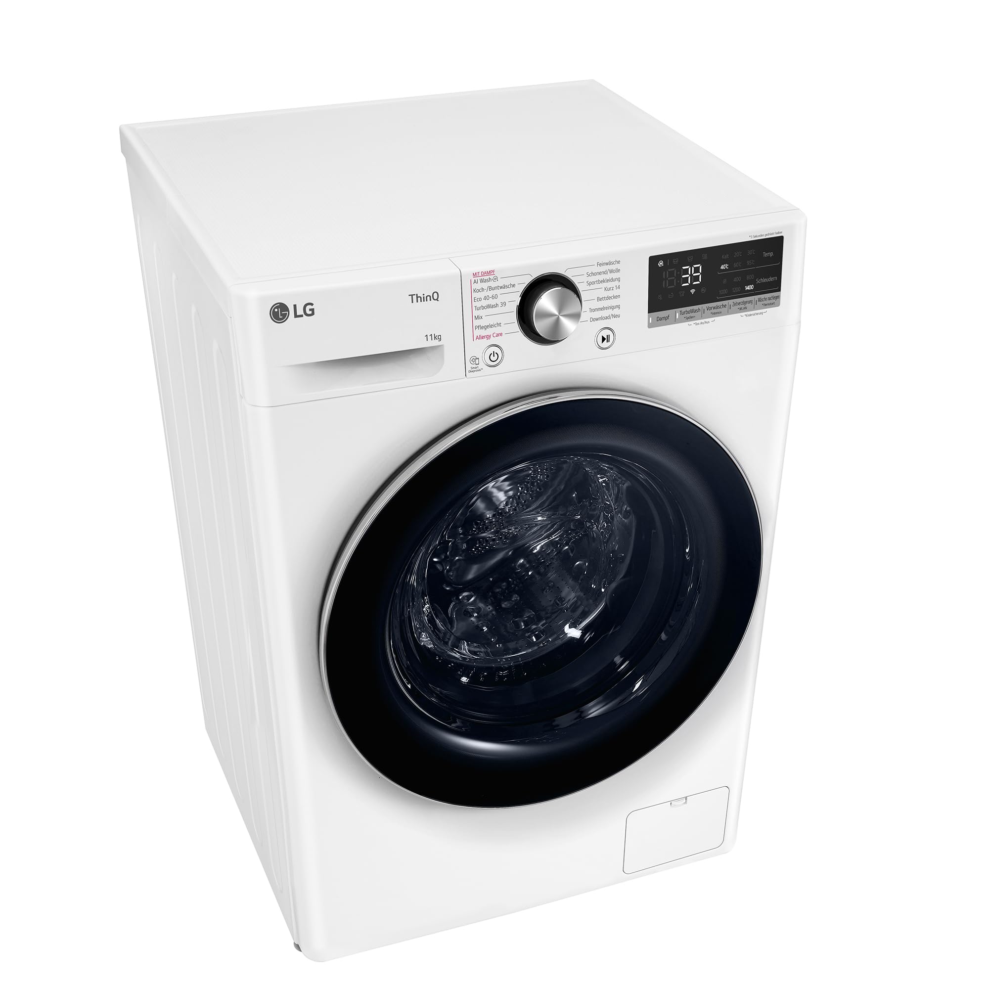 LG F4WR7012 Waschmaschine, 11 kg, 1400 U/Min., A -10%, AI DD, TurboWash 360°, Steam, AquaLock, Inverter Direct Drive, ThinQ (WLAN), Weiß [Energieklasse A]