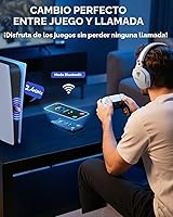 Vista 4 de NUBWO Auriculares inalámbricos para juegos con micrófono para PC Ps5 Ps4, cero interferencias, batería de 100 horas de juego todo el día