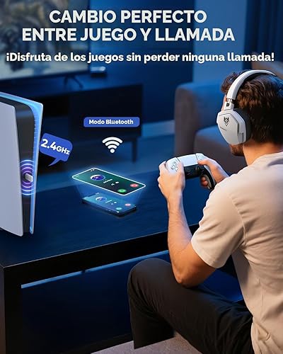 Miniatura 4 de NUBWO Auriculares inalámbricos para juegos con micrófono para PC Ps5 Ps4, cero interferencias, batería de 100 horas de juego todo el día,