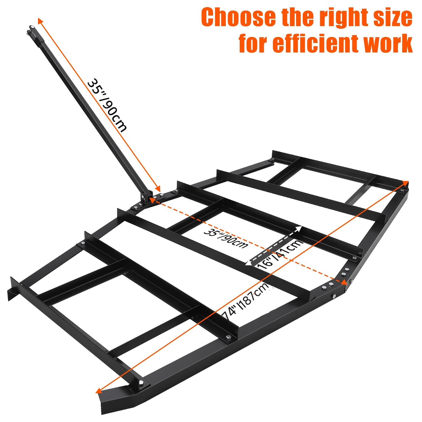 Amazon.com : Driveway Drag 74 in Width, Tow Behind Drag Harrow 35
