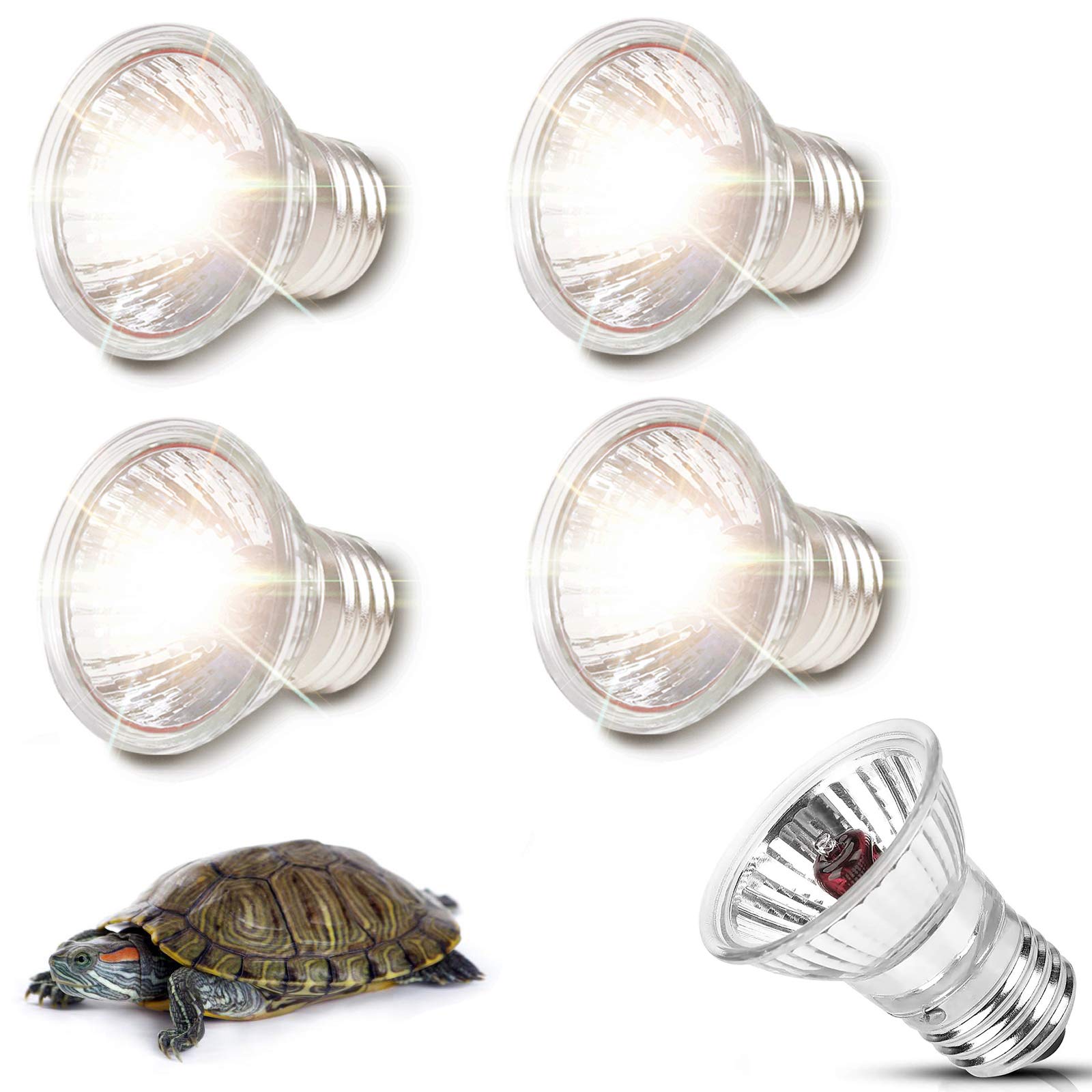 Lampe Tortue Lampe chauffante, 5 UVA UVB Lampe Tortue Terrestre Chauffante Reptiles et Amphibiens pour Aquarium Reptile lézard,75W