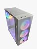 Gameforce Wmesh White 4x120mm Rainbow Fan ATX Player Computer Case