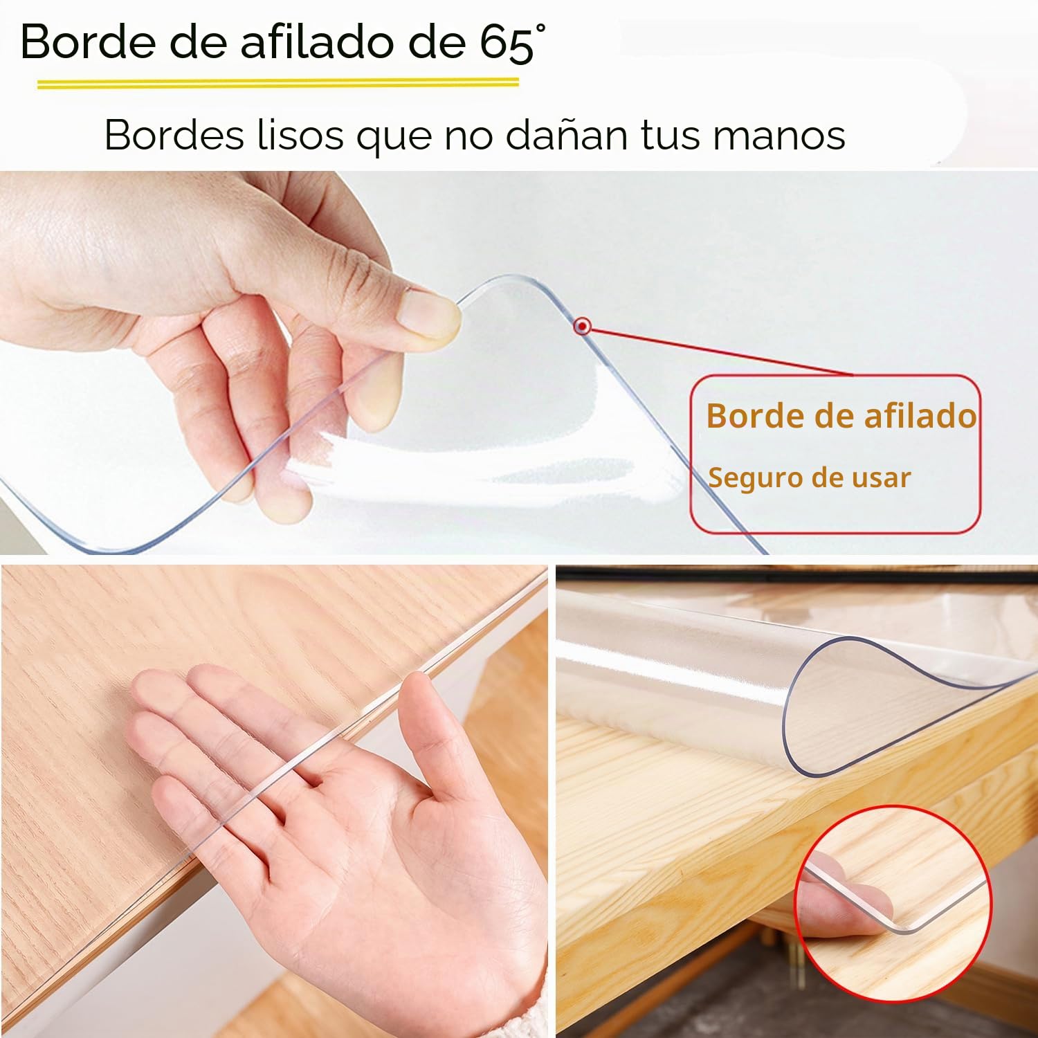 Nisorpa Protector de mesa transparente, 200 x 100 cm, mantel transparente de PVC de 2 mm de grosor, mantel transparente impermeable para mesas de comedor