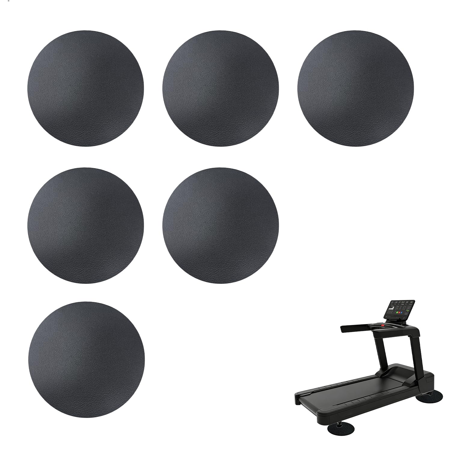 Esterilla Protectora para el Suelo, 6 Piezas Esterilla de Protección para el Suelo de Fitness 6mm de Grosor Esterilla Cintas de Correr 10x10x0.6cm para Cinta de Correr Bicicleta Estática, Negro