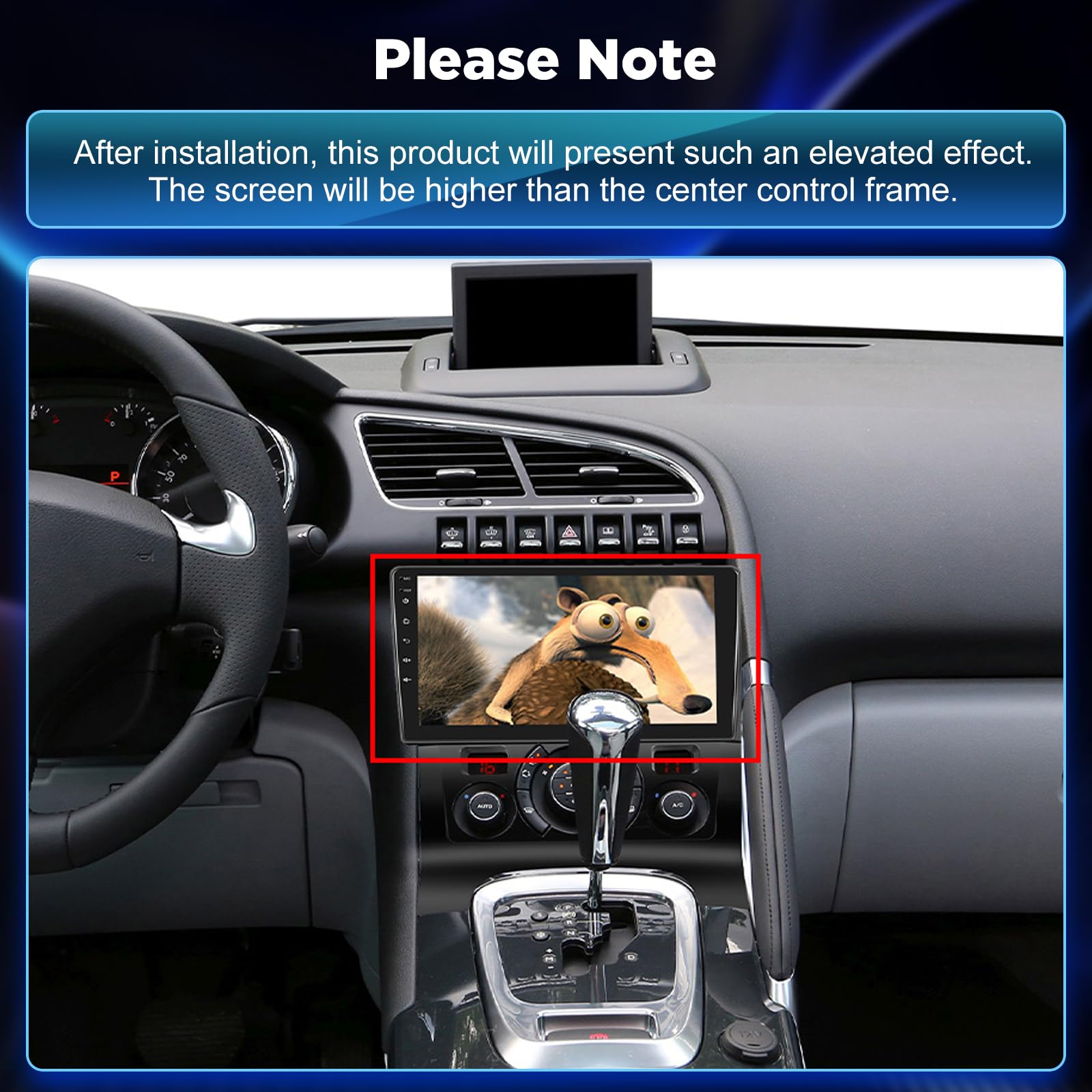 Autoradio pour Peugeot 3008 2009-2015, [2G+64G] Android 9 Pouces Touch Screen Radio with Wireless Carplay and Android Auto/Bluetooth/WiFi/Bluetooth/EQ/FM RDS Radio