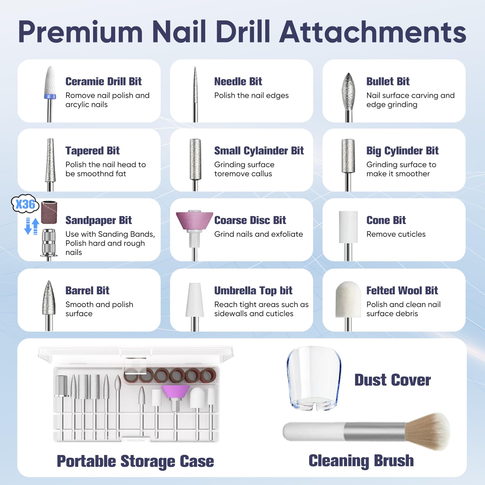 Oukzon Ponceuse pour Ongles Professionnel, 35000 tr/min Lime a Ongle Electrique Sans Fil, 13 en 1 Lime Electrique Ongle Avec LED écran Numérique, USB Rechargeable Ponceuse Ongle kit Manucure