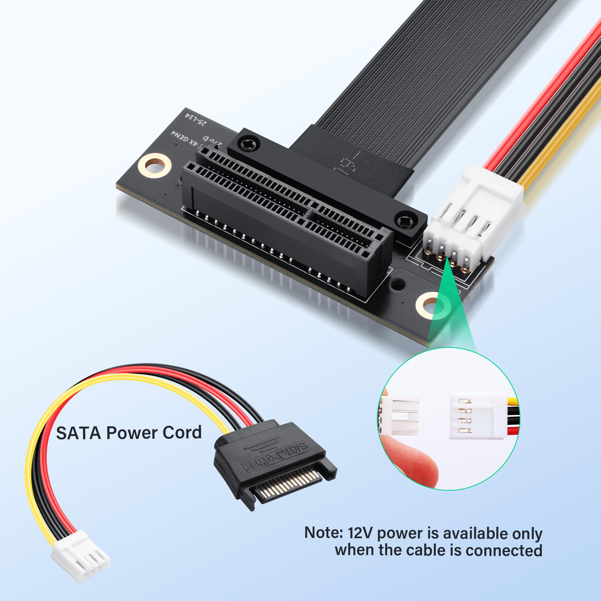 SinLoon Câble d'extension M.2 M-Key PCI-E4.0 2280 NGFF vers PCIe X4 à 90 degrés M2 vers PCI-E 4X femelle pour M2 2230