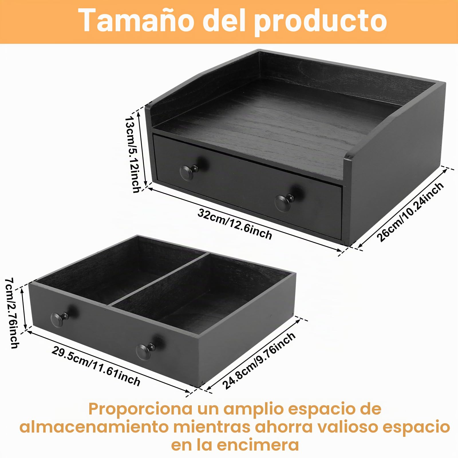 Organizador para bar de café, estación de trabajo, soporte para cápsulas con cajón para cápsulas de café, soporte para cafetera, accesorios de cocina, para café y oficina