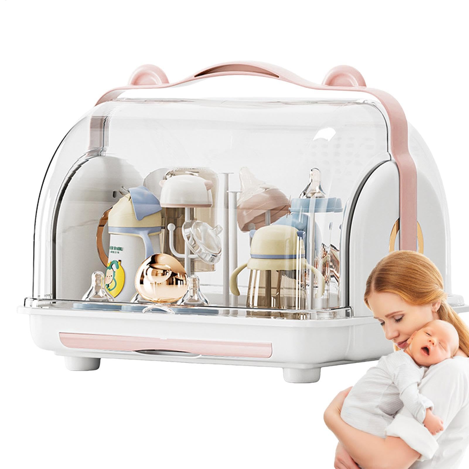 Egouttoir Biberon Bebe avec Couvercle, Boite De Rangement Biberon | Bebe, Séchoir Biberon Couvercle, Porte-biberon Séchoir À Biberons pour Biberons, Tétines, Tasses, Accessoires Bébés