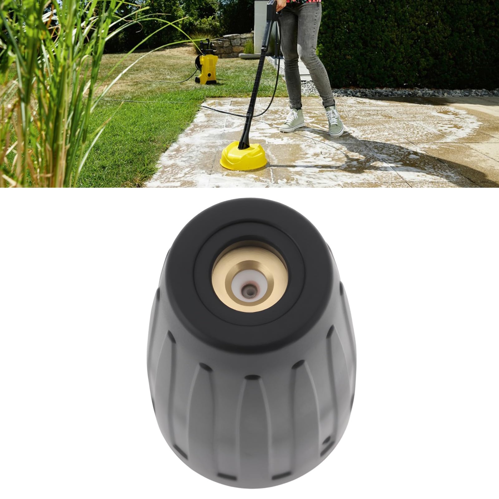 Buse Rotative 040 avec Adaptateur en Laiton M18 X 1,5 Mm 276 Bars Compatible avec Karcher HD Le Nettoyeur Haute Pression