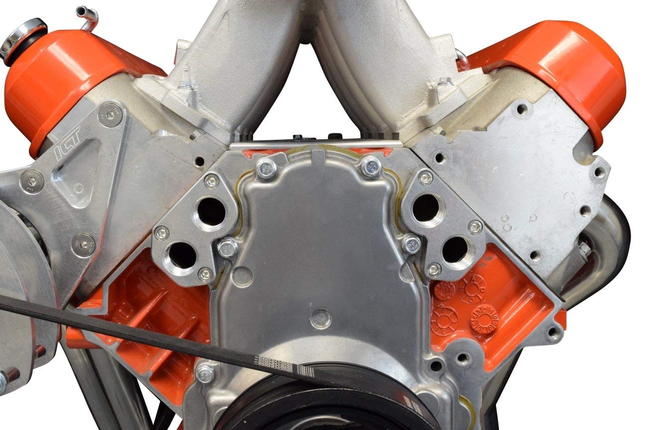 ICT Billet LSX REMOTE MOUNT WATER PUMP Adapter Plate 3/4" NPT Chevy LS1 LS Camaro 551536