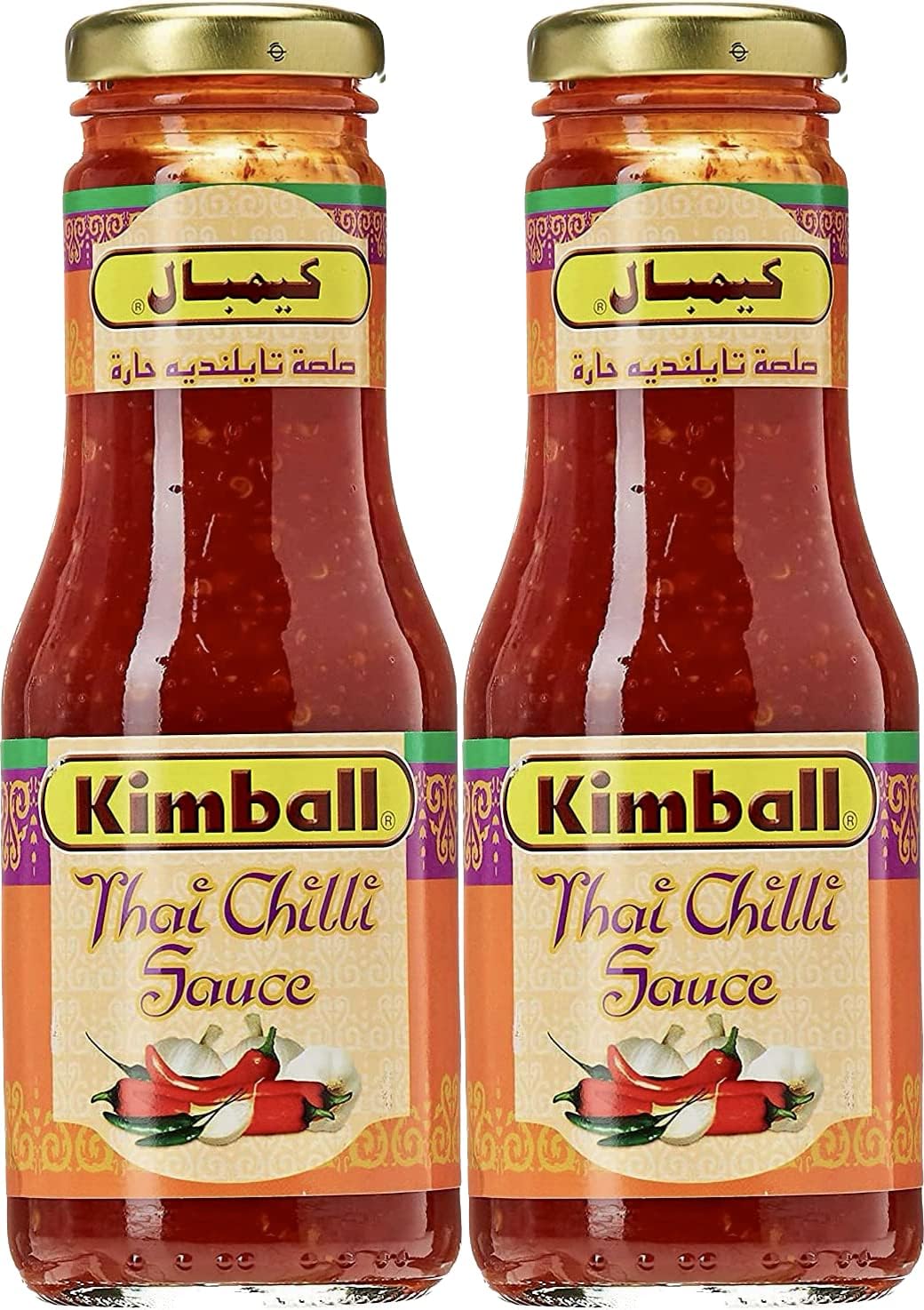 Kimball Thai Chilli Sauce, 10.58 oz / 300 g, 2 Pack, Orang & Yellow