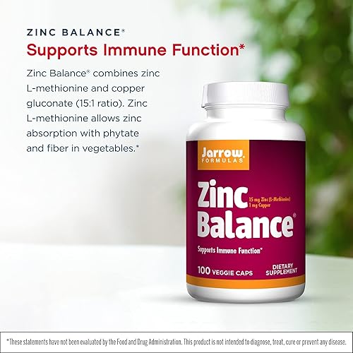 Miniatura 3 de Jarrow Formulas Zinc Balance de 15 mg - 100 tapas vegetales paquete de 2 - Apoyo inmunológico - Incluye cobre 100 unidades paquete de 2