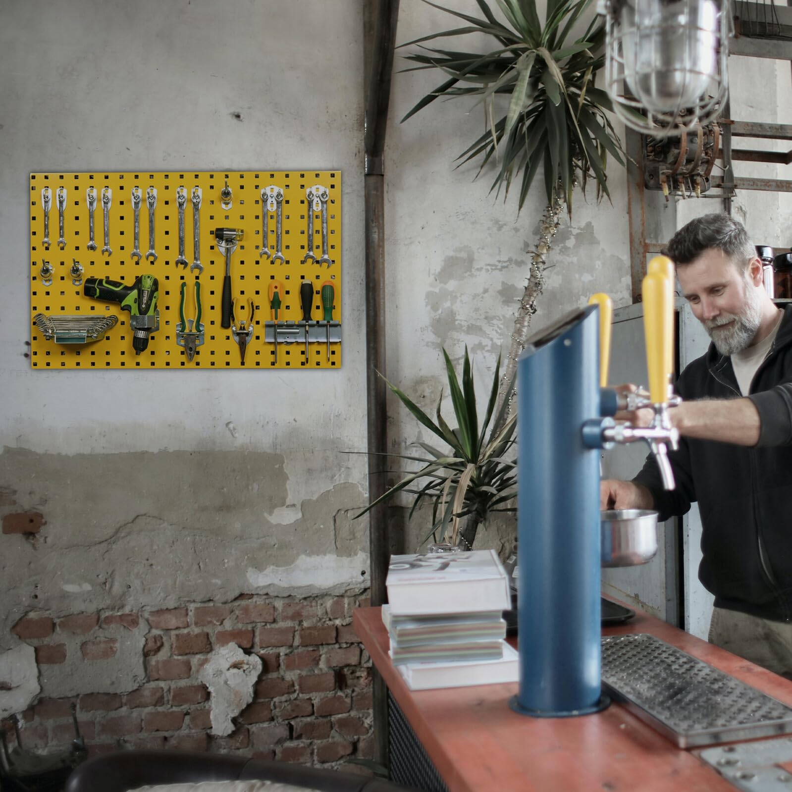 Tablero Perforado y Fácil de Desmontar para Colgar Herramientas de Acero Galvanizado Multifuncional, Alta Capacidad de Carga para Taller o Ferretería