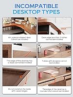 Vista 8 de NODOCA Bandeja de gestión de cables para debajo del escritorio sin perforación, gestión de cables de 14'', abrazadera sin perforaciones, bandeja