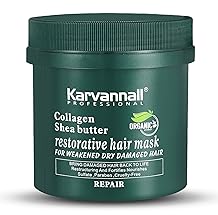 Collagen Shea Butter Restorative Hair Treatment Mask for High Porosity Hair, Ultimate Repair Formula For Dry Damaged and Weak or Hair Breakage, Sulfate-Free, Salon Quality-Home Care,16.9 Fl Oz