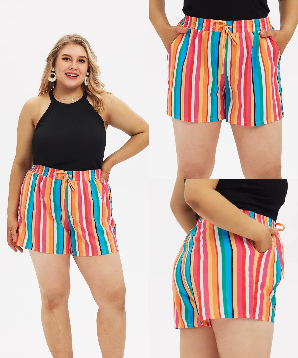 TIYOMI Plus Size Shorts for Women Drawstring Pants Elastic Waist Pocketed Summer Shorts XL-5XL - Image 3