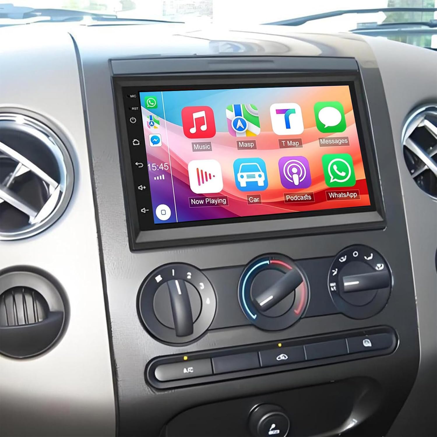 7 inch Touch Screen Car Stereo Fit for Ford F150 2004-2008 F250 2006-2014, Android13.0 Car Radio for Escape Focus Mustang Expedition Fusion with Carplay Android Auto GPS Backup Camera 2+32G