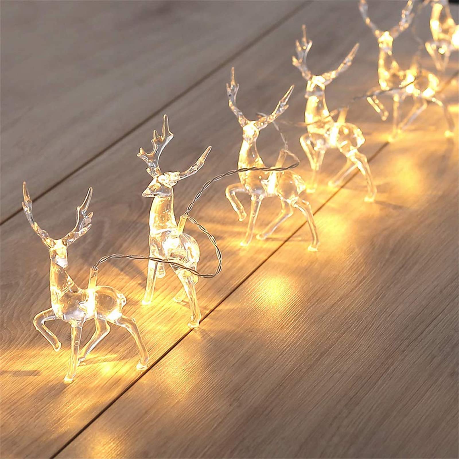 Luminescentdream Warm White Christmas Reindeer String Lights 6M,40 Led String Lights Bedroom Decorations Waterproof Indoor Fairy Light,Battery Operated(,Colorful)