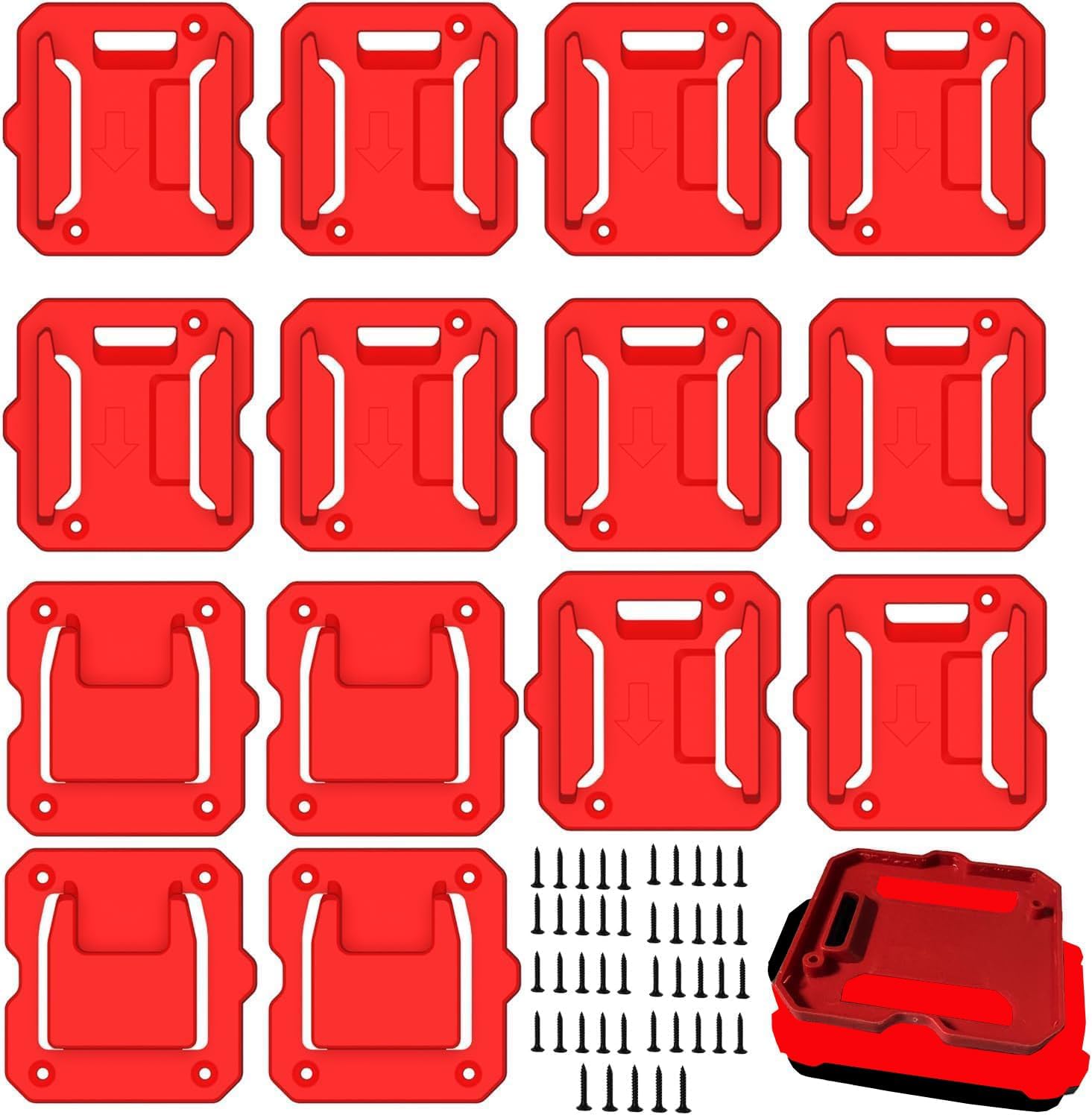 10 Pack Battery Holder for Craftsman 20V Battery Mounts Dock Hold-er (w/Screws, No Batte-ry) and 4 Pack Tools Drill Mount Rack Fit for V20 Craftsman 20V Li-ion Drill((No Tool)