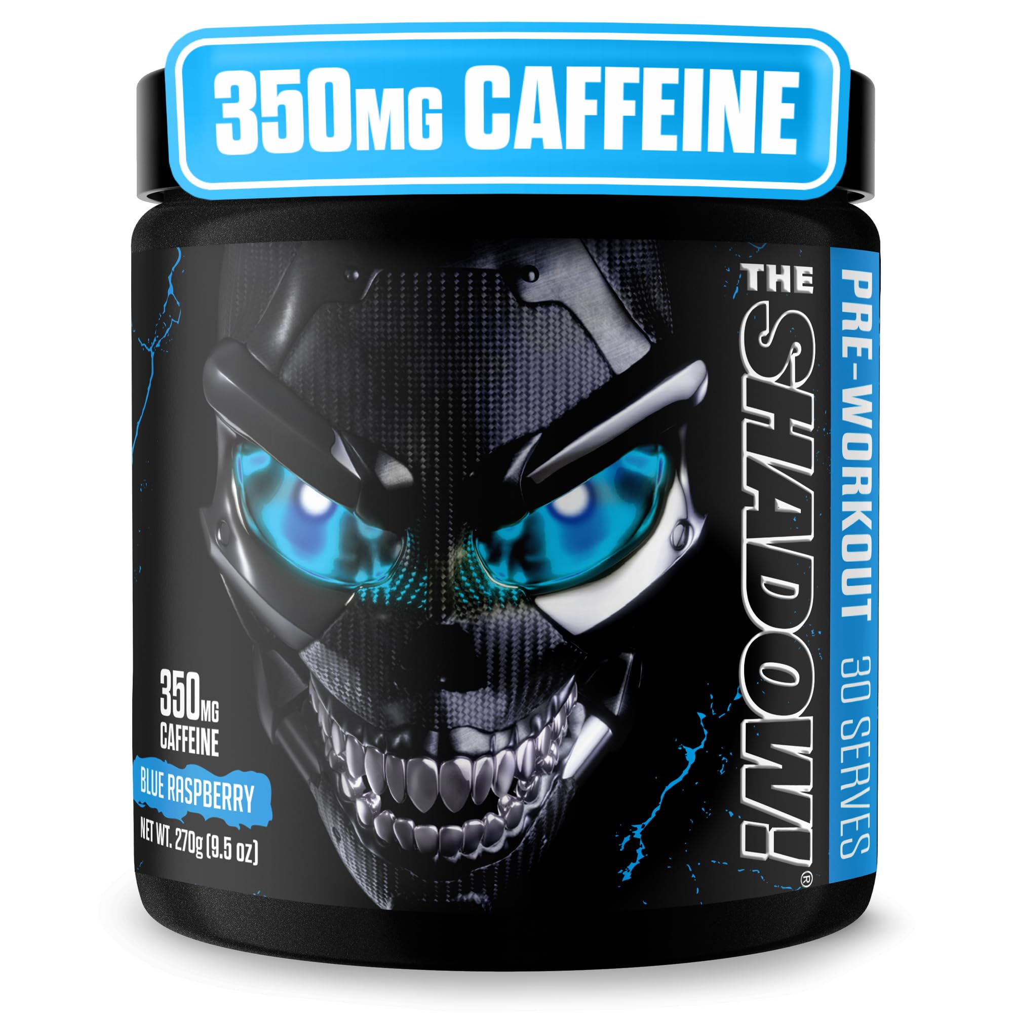 Sponsored Ad - JNX SPORTS The Shadow! High Stim Preworkout | 350mg of Caffeine | Blue Raspberry 30 Servings | Electric Energy, Mental Focus & Superhuman Strength for Men & Women
