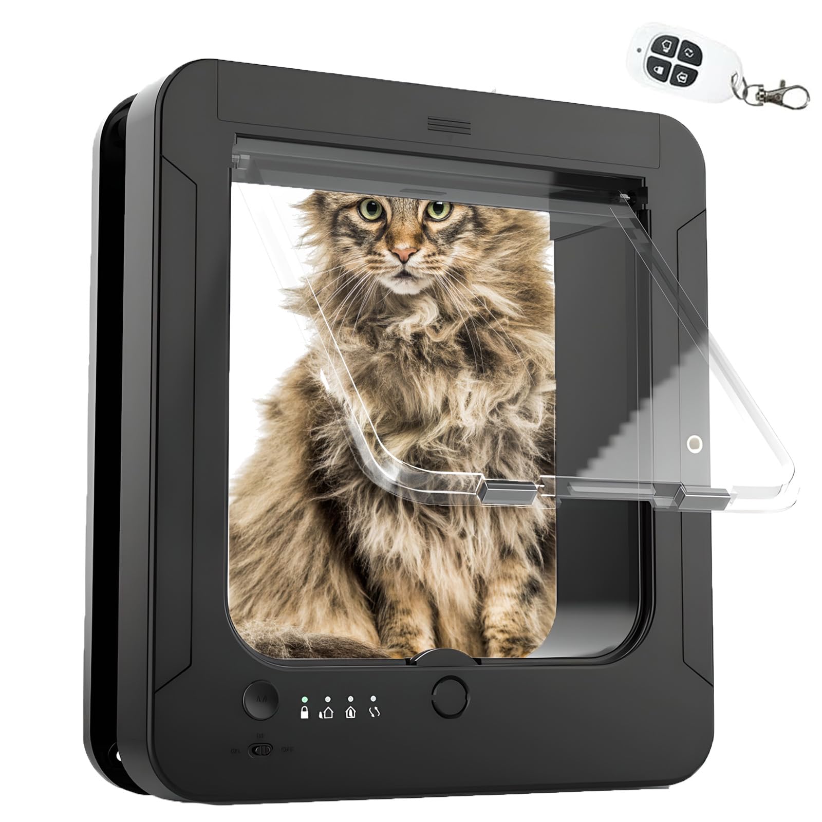 Porta elettronica intelligente automatica per gatti con tecnologia microchip RFID, chiusura a 4 vie, design resistente alle intemperie per un accesso sicuro agli animali domestici