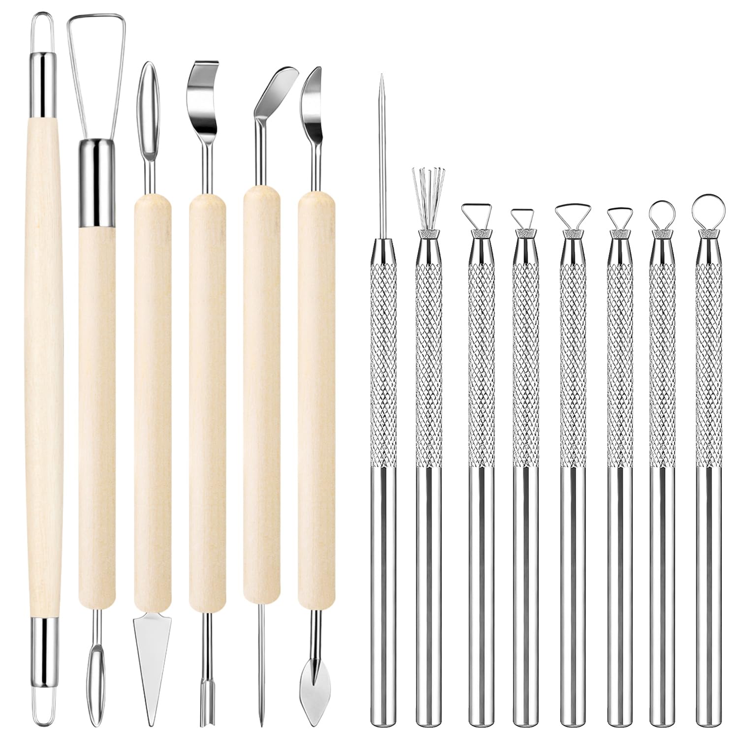 Clay Sculpting Tools Kit - 20 Piece Set for Pottery & Nail Art -10