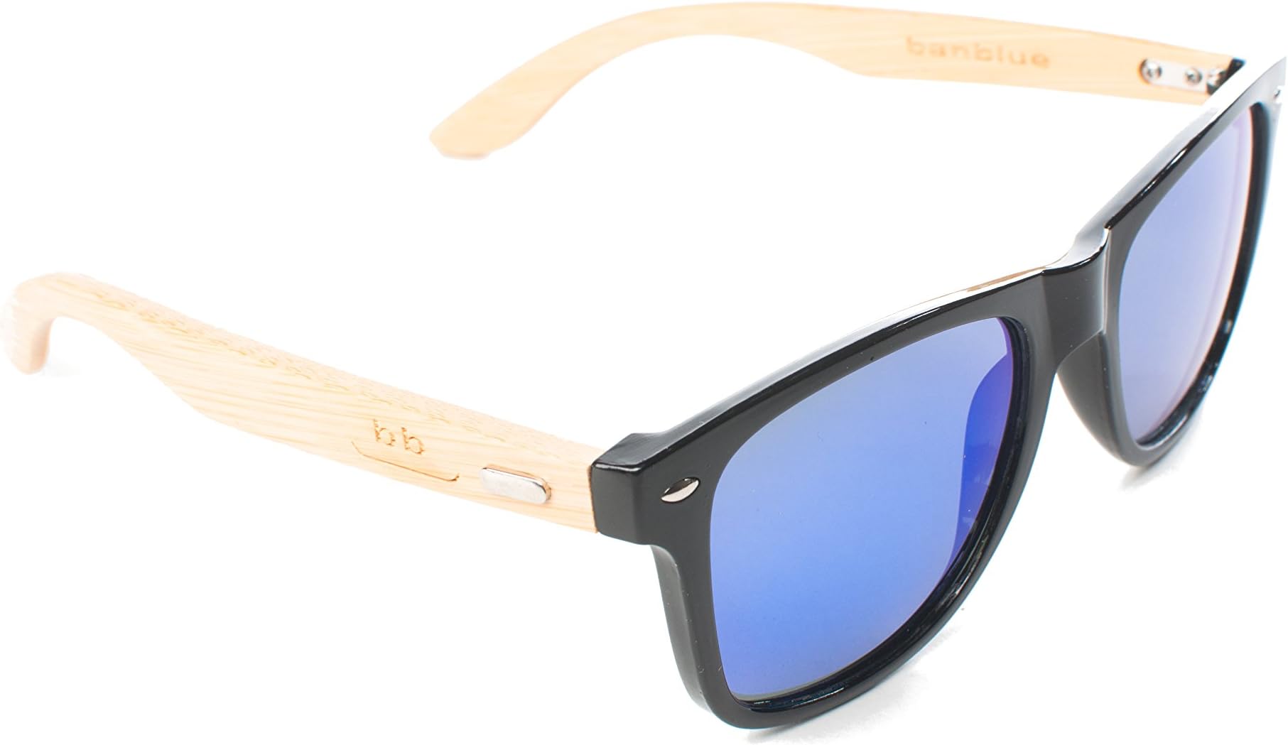 banblue Bamboo Sunglasses with Mirrored Lenses