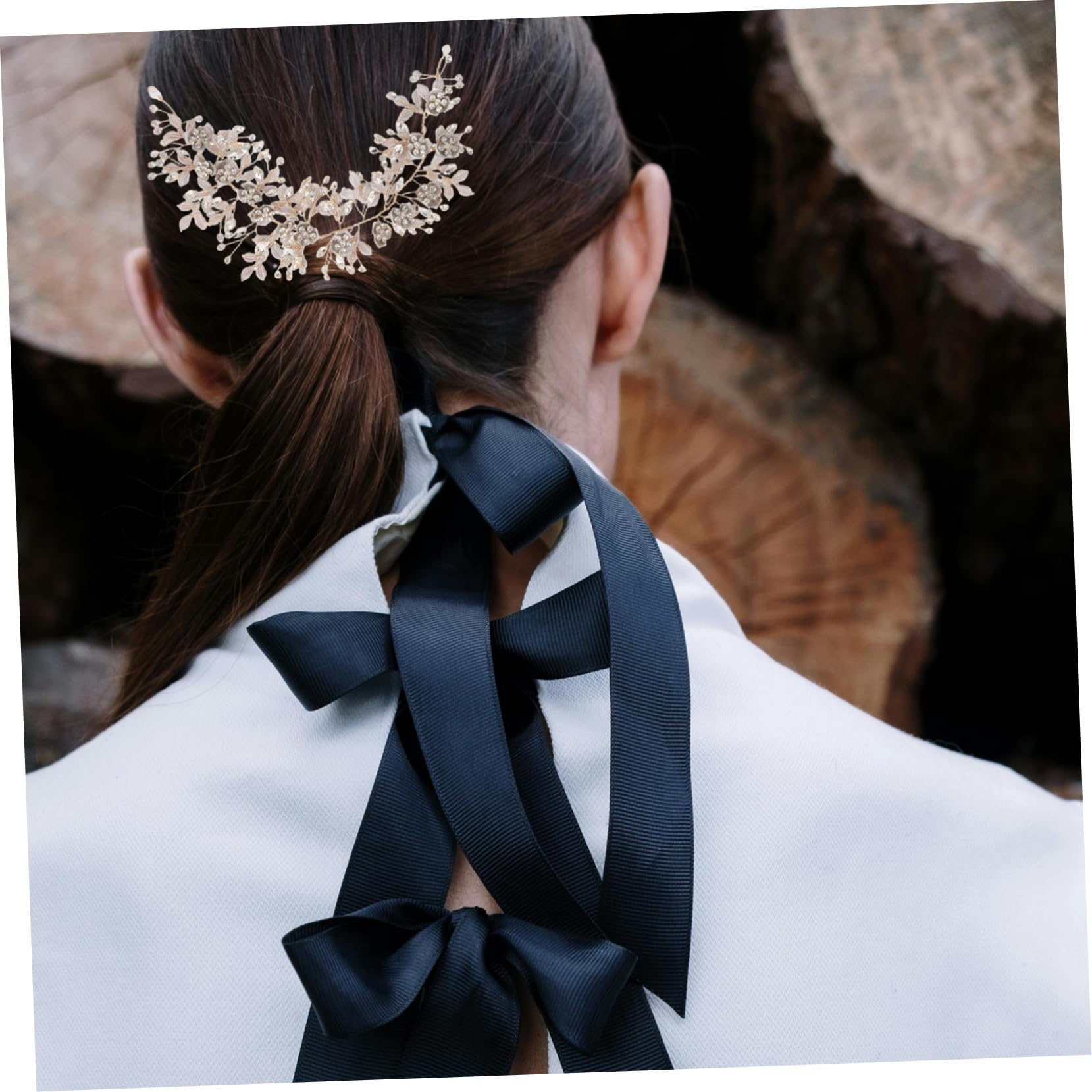 Fascia Capelli Sposa Decorazione Floreale in Lega Luminosa Pettine Robusto per Acconciature Raccolte per Sposa e Damigelle