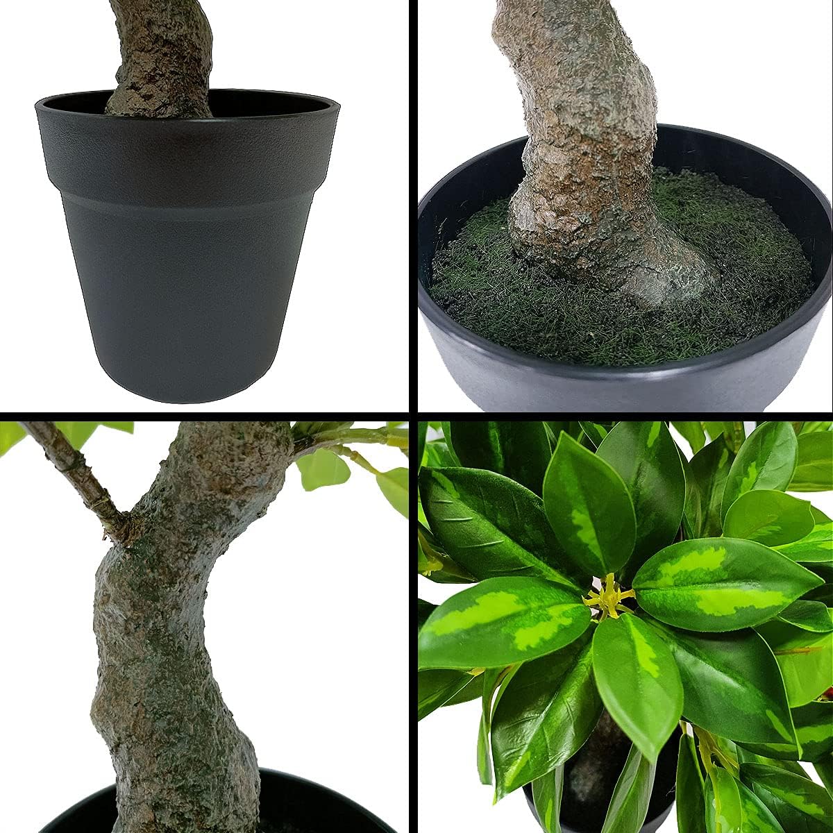 23” Artificial Sasaki Fagraea Plant Fake Potted Plant Faux Tree for Indoor Outdoor Decor