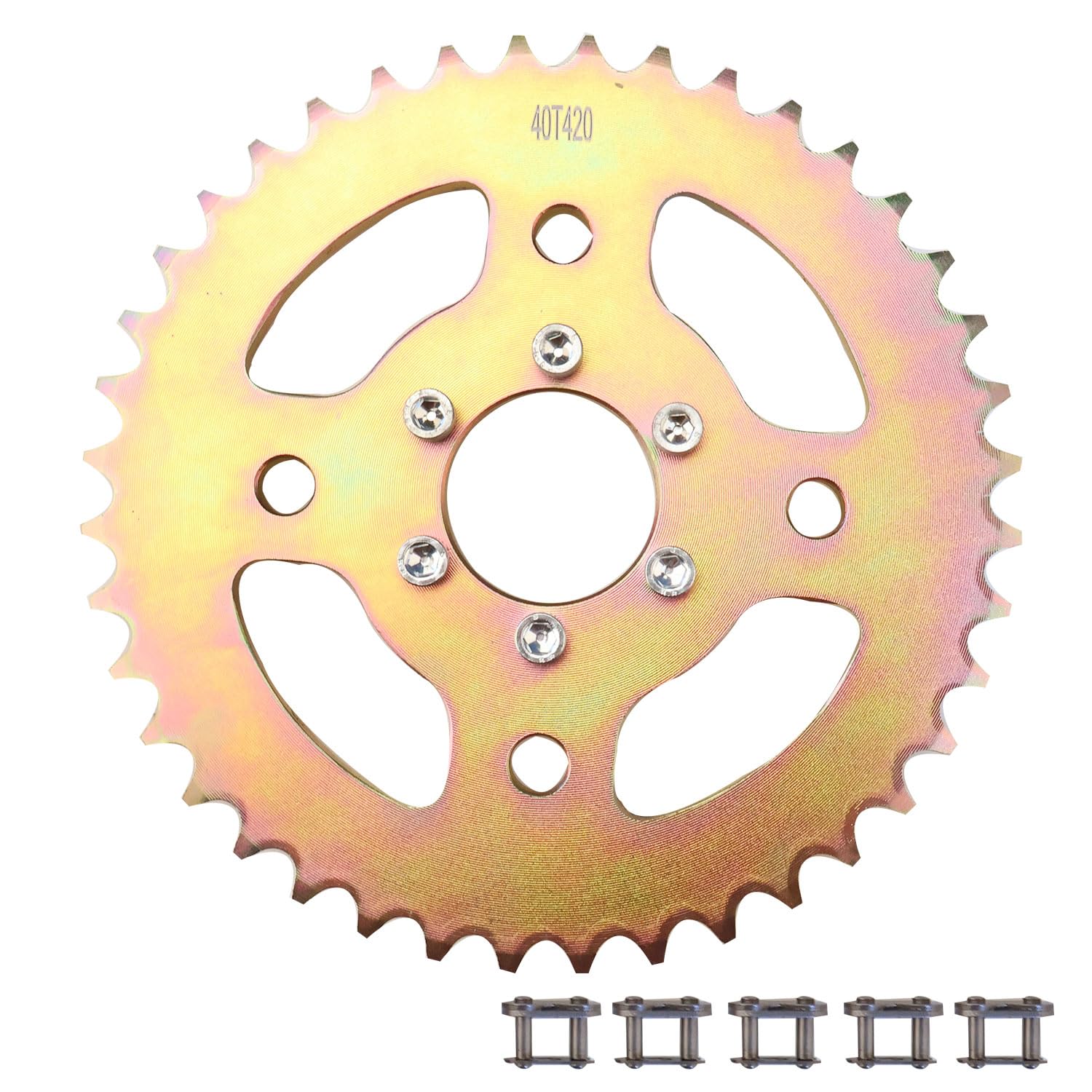 40T High Speed Rear Chain 6 Hole Sprocket # 40 41 420 Replacement for CT100U Coleman CC100X Baja Doodle Bug DB30 Mega Moto MMB80 MMB105 105CC for Motovox MBX10 Mini Bike High-Strength Parts