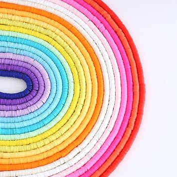20 Strands Heishi Clay Beads Mixed Color Clay Beads 7200 PCS Pink Yellow White Flat Handmade Polymer Clay Beads for Jewelry Making Necklace Bracelet Earrings Findingcolor20
