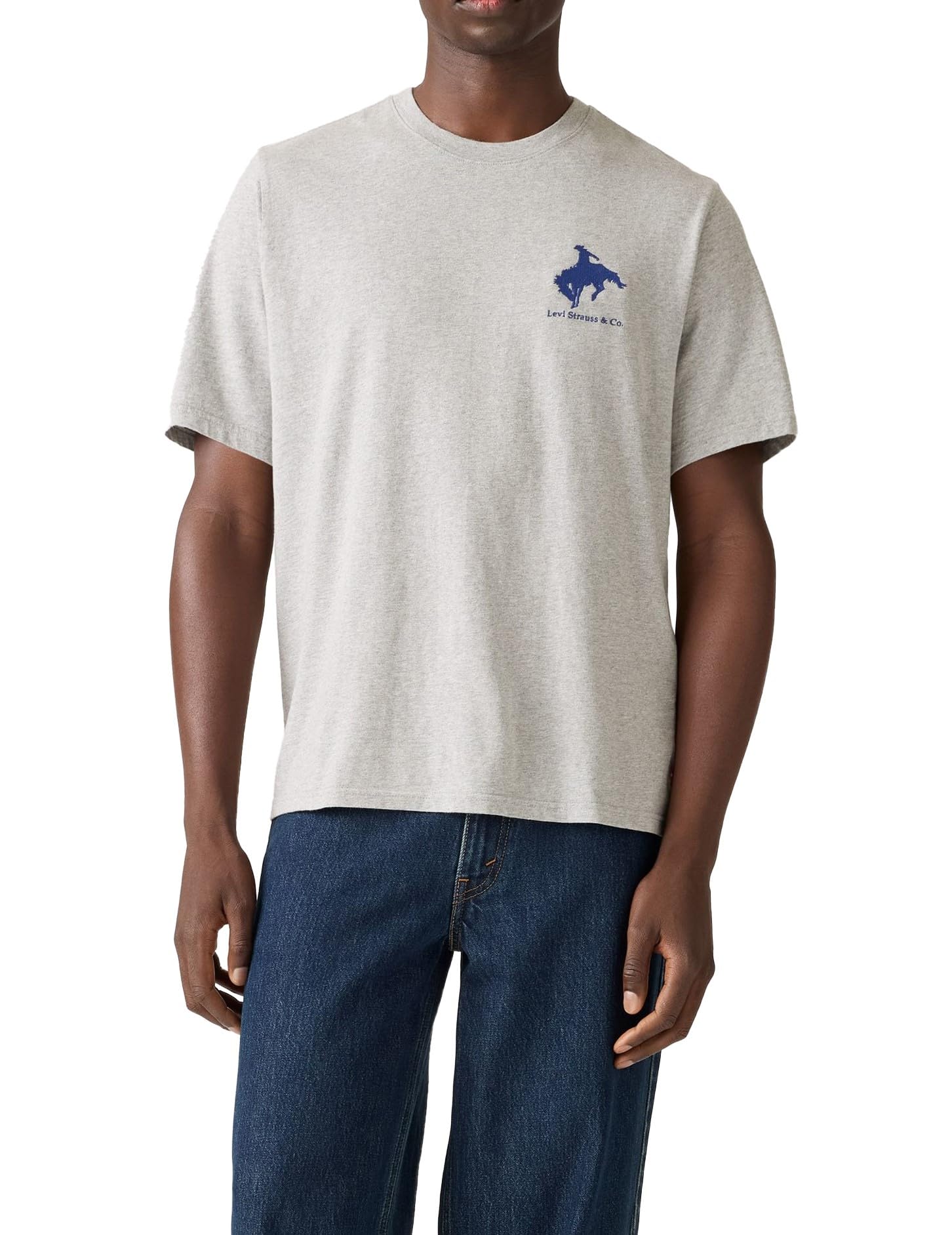 Levi's Relaxed T-Shirt Grey Marl XXL - 100% Cotton - Embroidered Motif