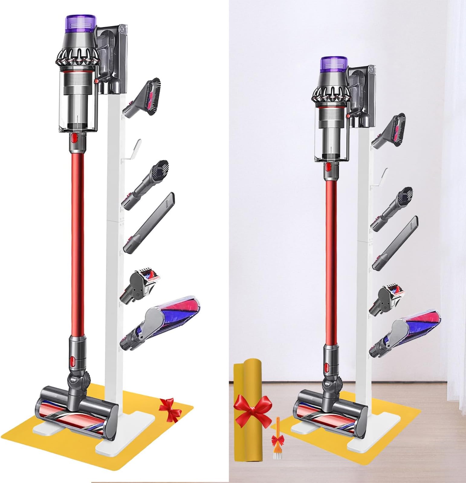 Vacuum Stand for Dys,Storage Stand Docking Station Holder,Compatible with Dys V15 V11 V10 V8 V7 V6 Cordless Vacuum Cleaners Accessories,Stable Metal Bracket Organizer Rack (White,6 Racks)