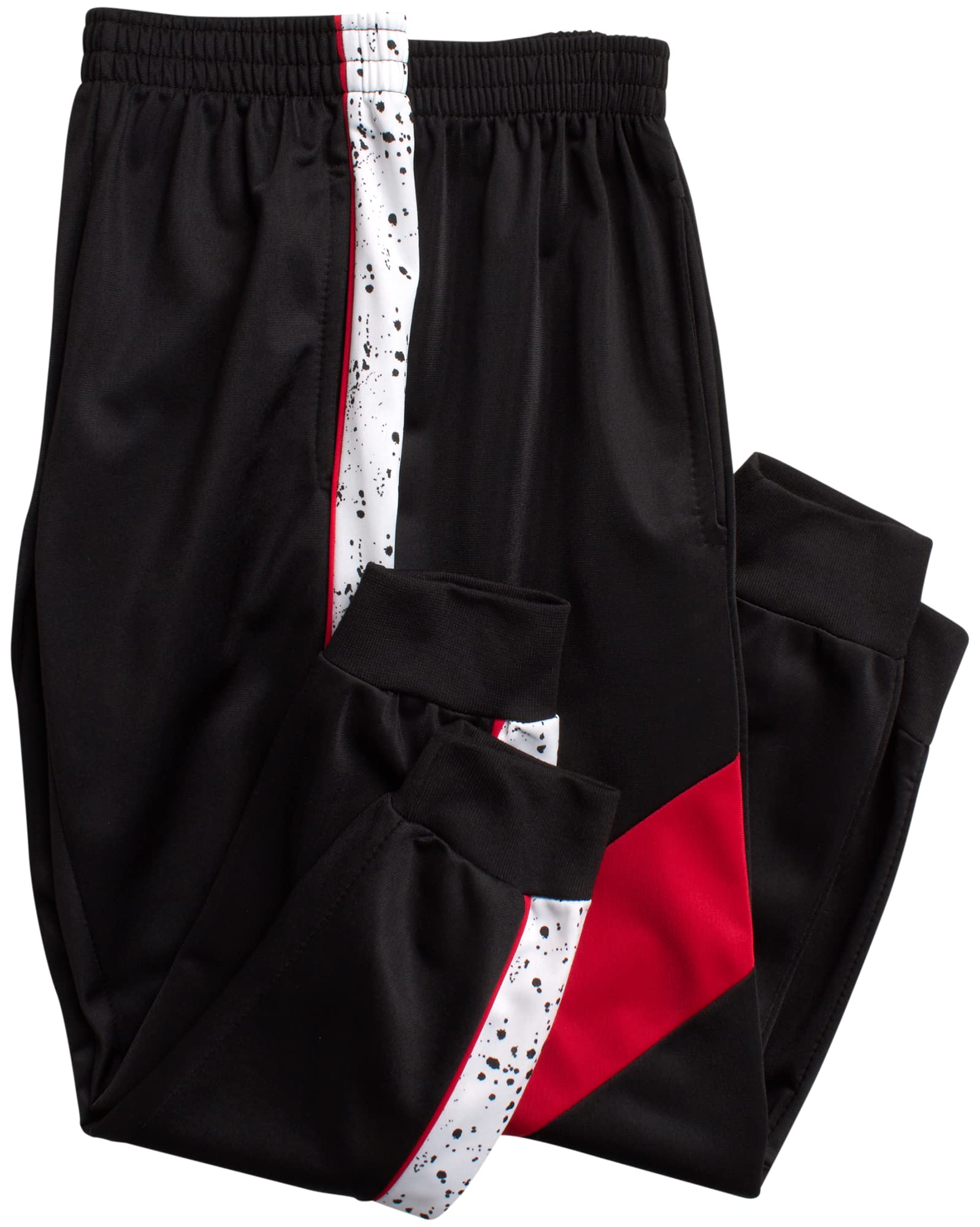 Quad Seven Boys Sweatpants - 4 Pack Active Tricot Boys Joggers for Kids - Performance Athletic Pants with Pockets (4-18), Size 16-18, Black Moto/Paint Splatter