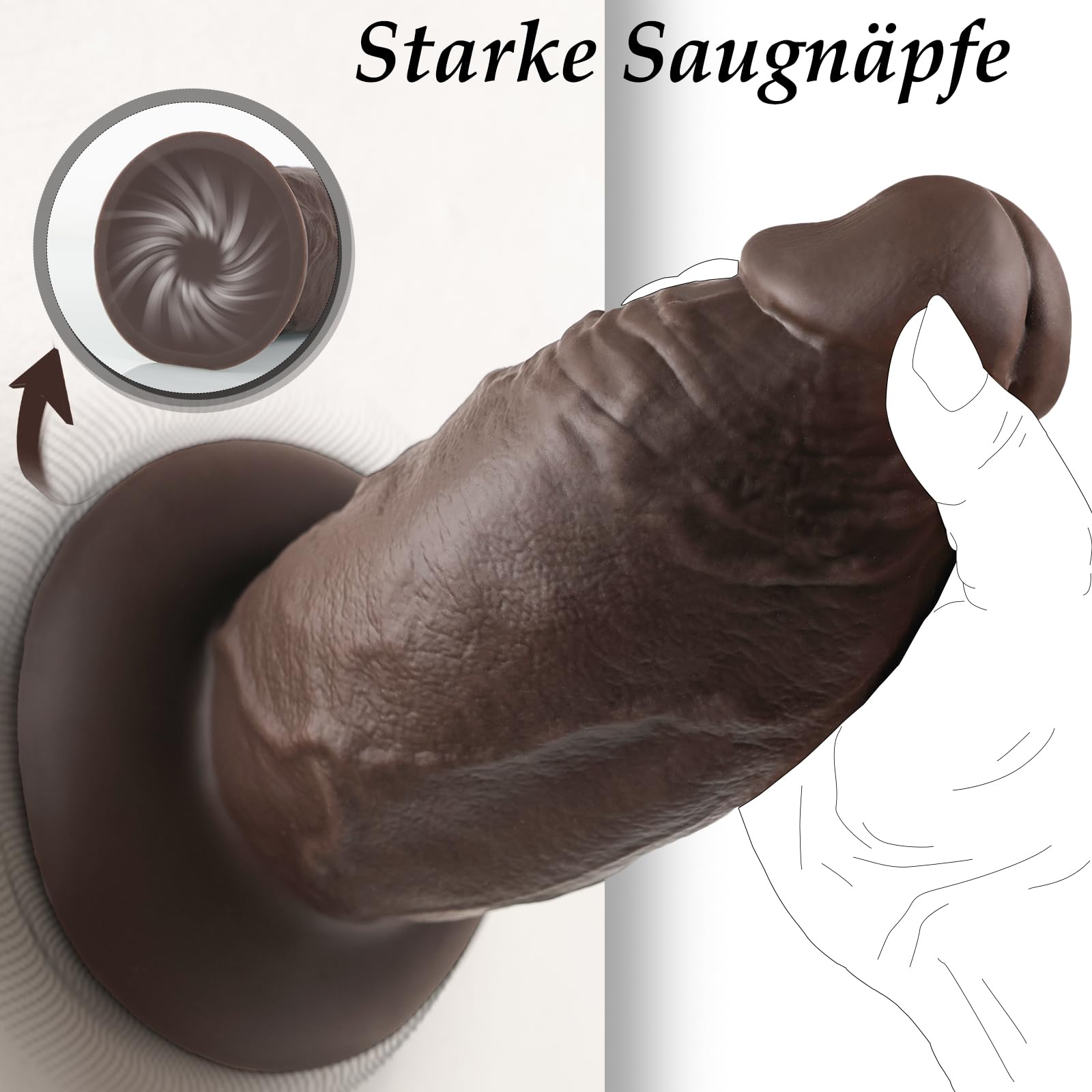 9,5 cm Diámetro Consolador Negro Gigante, Consolador Anal XXL de Silicona con Ventosa Fuerte para una Penetración Anal Rápida, Tapón Anal pene Grande Juguete Sexual para Hombres Parejas Gays