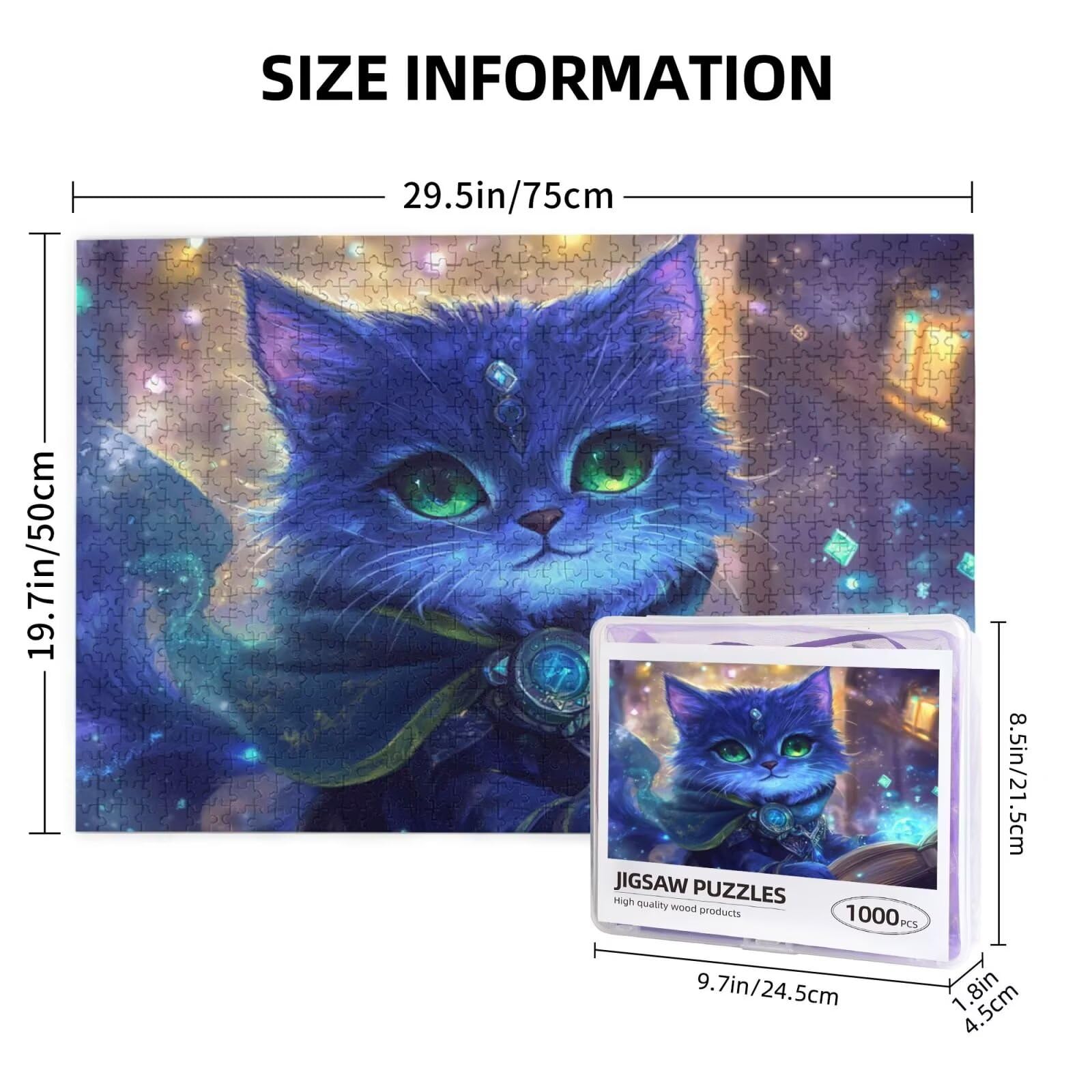Puzzle kot, 6000 elementów, puzzle ze zwierzętami, dla dorosłych, z pudełkiem na prezent, duże drewniane puzzle dla dorosłych, gra zręcznościowa dla całej rodziny, prezenty dla kobiet, 105 x 180 cm